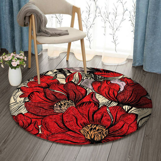 Flower DD1610114RR Round Area Rug