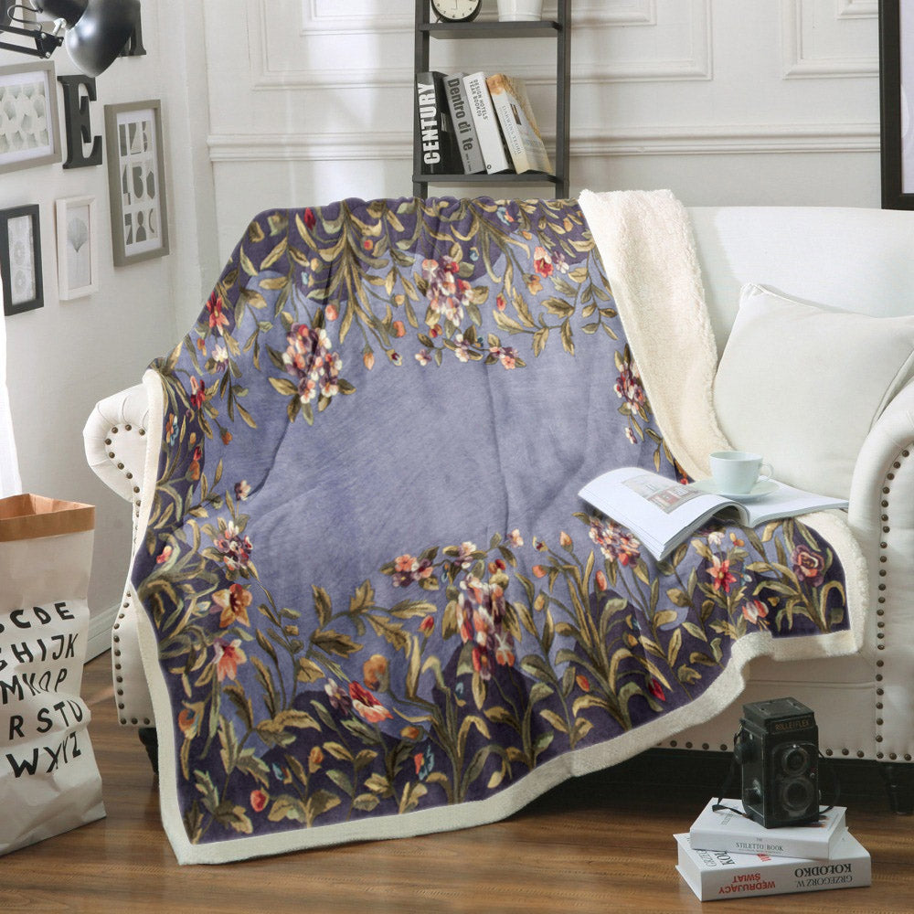 Flower Garden HM050931TT Sherpa Fleece Blanket