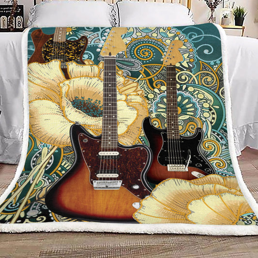 Flower Guitar TL1510067TT Sherpa Fleece Blanket