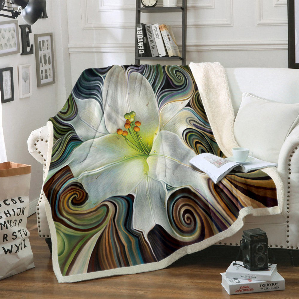 Flower HM040924TT Sherpa Fleece Blanket