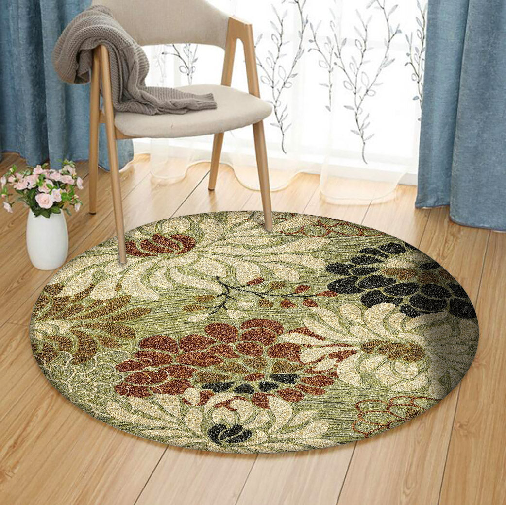 Flower HM091026TM Round Area Rug
