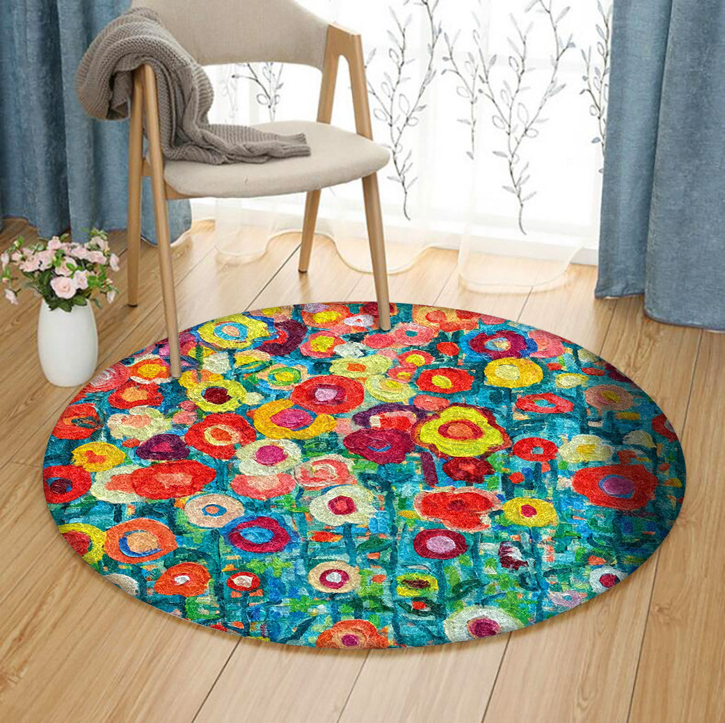 Flower HT051029TM Round Area Rug