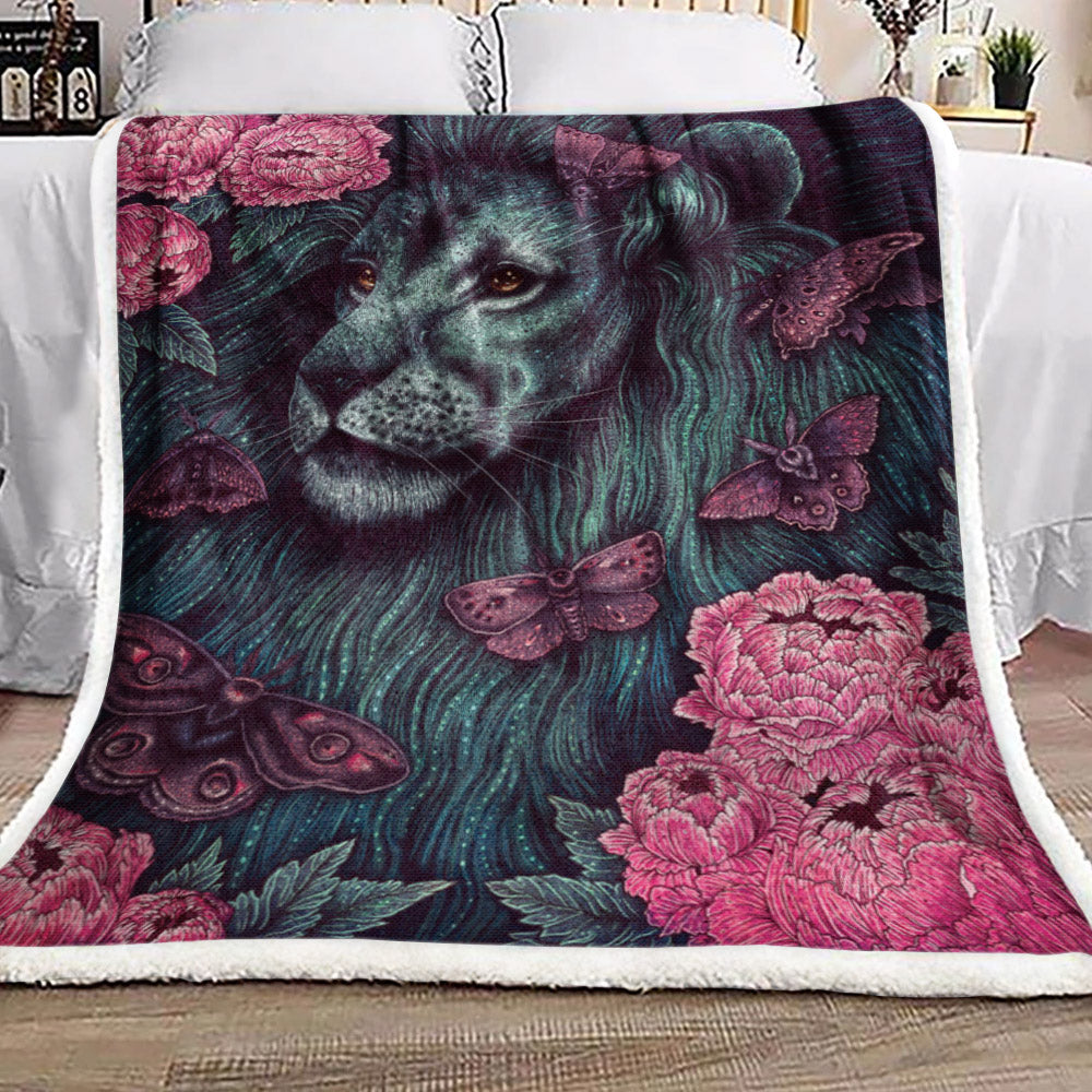 Flower Lion Butterfly DN2410087F Sherpa Fleece Blanket