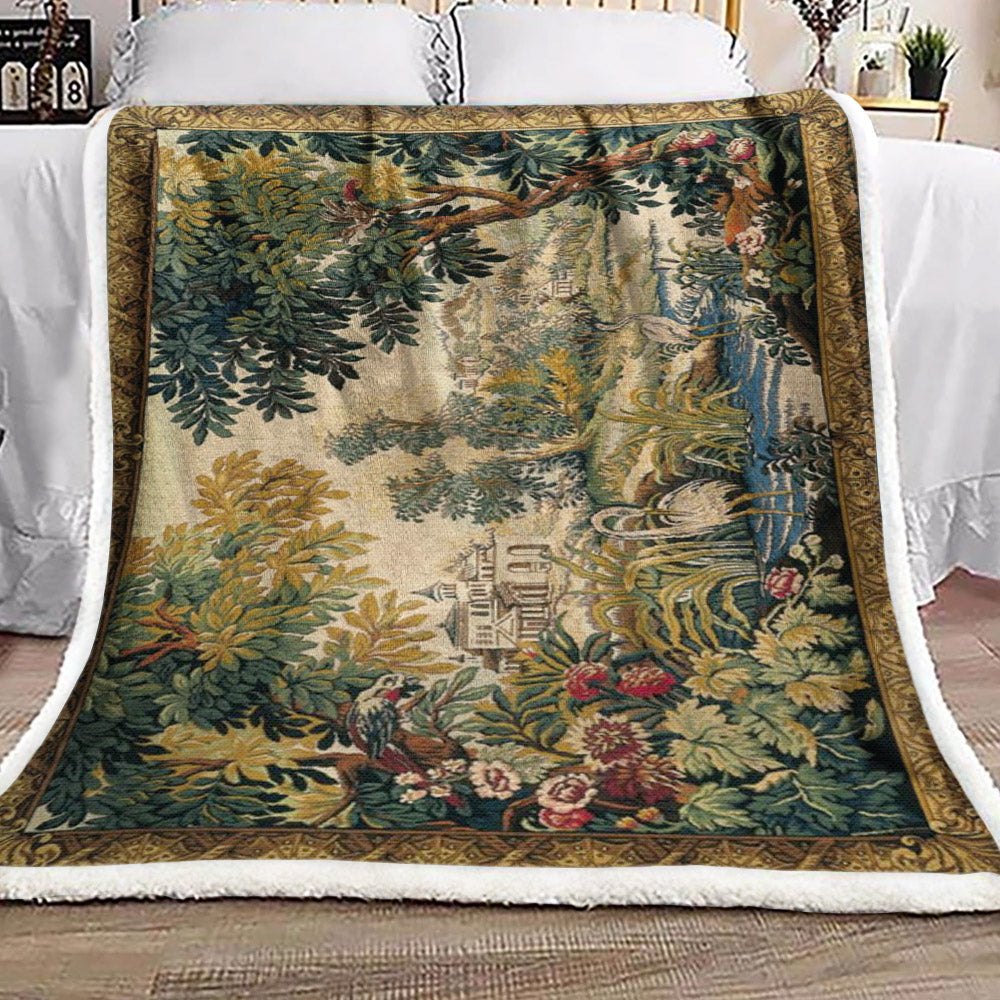 Flower NT300994F Sherpa Fleece Blanket