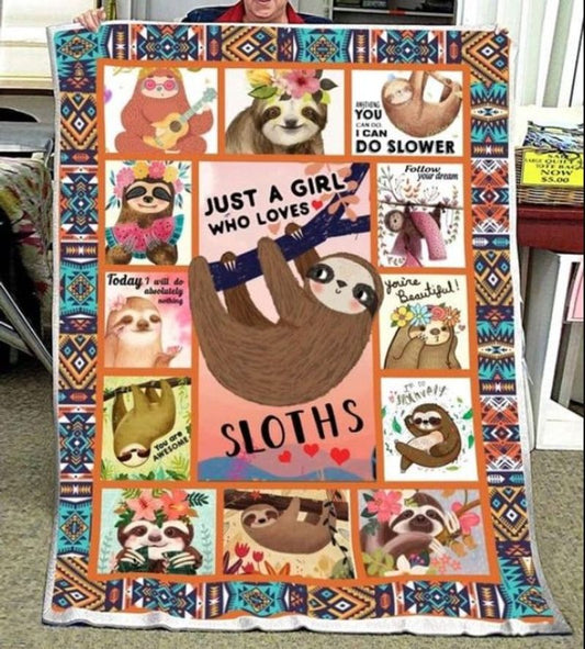 Follow Your Dream Sloth CLH2511188F Sherpa Fleece Blanket