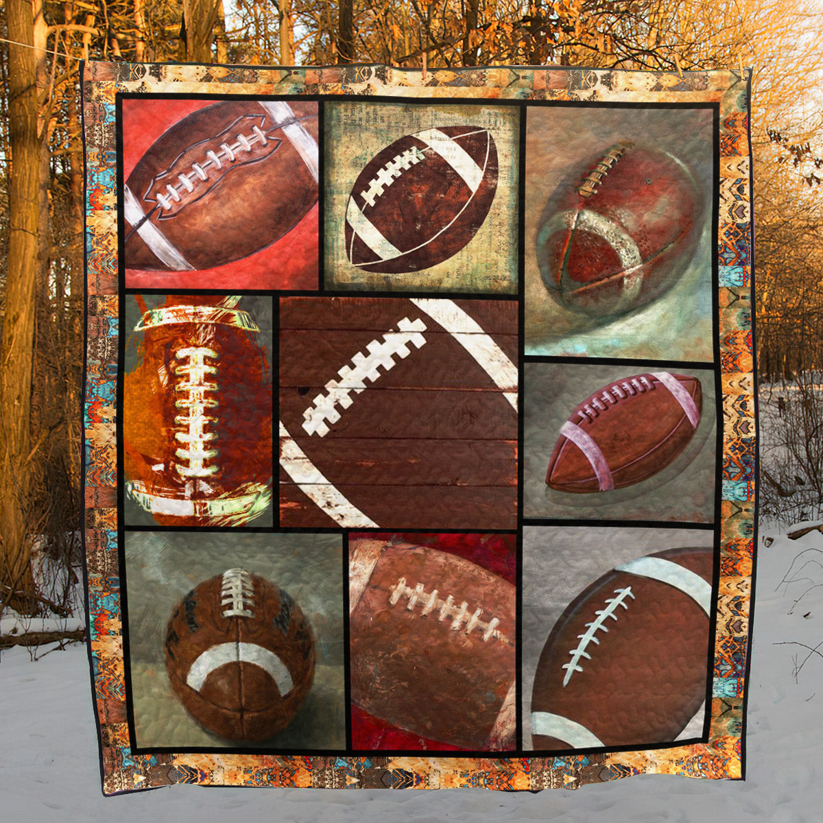 Football CL28100727MDQ Quilt Blanket