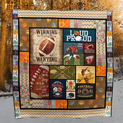 Football CLA1610464Q Quilt Blanket