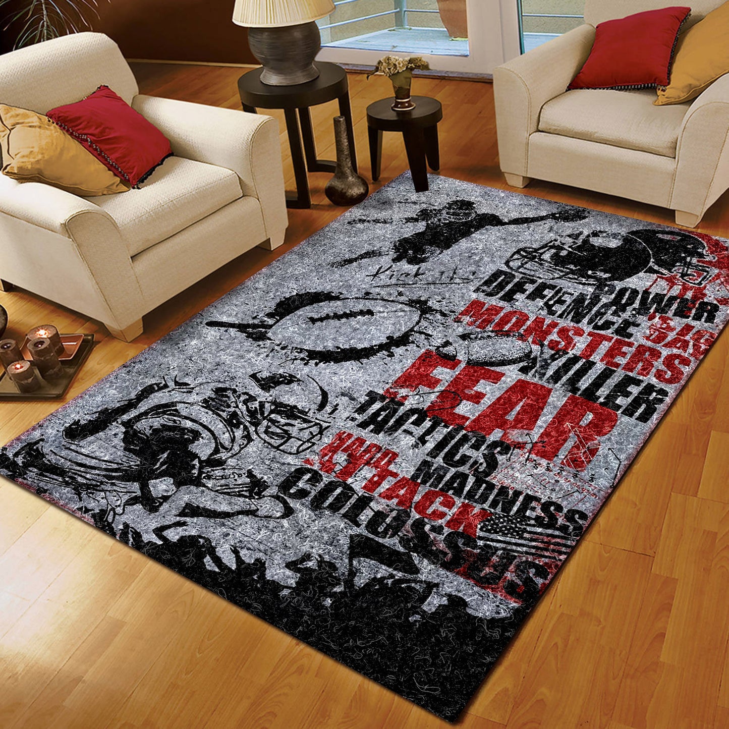 Football American CL170963MDR Rug