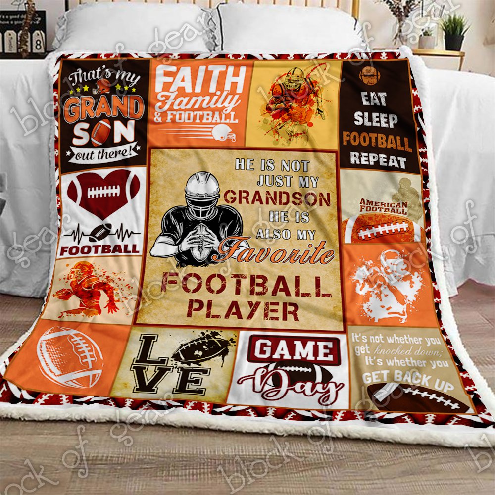 Football CL190981MDF Sherpa Fleece Blanket