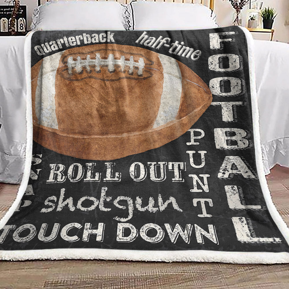 Football VD0511127F Sherpa Fleece Blanket