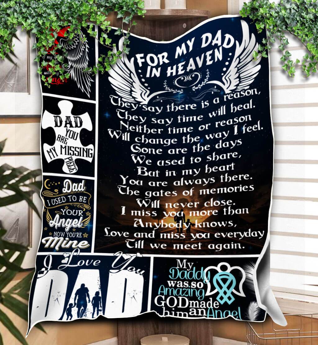 For My Dad In Heaven Till We Meet Again CLM3110124S Sherpa Fleece Blanket