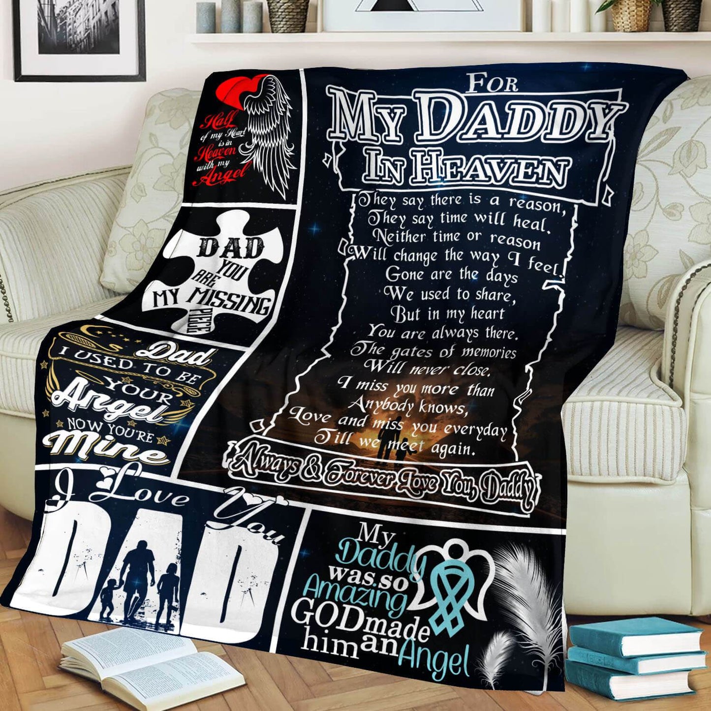 For My Daddy In Heaven Missing Dad CLM3110125S Sherpa Fleece Blanket