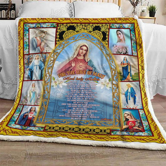 For The Love Of Mother Mary CL2709149MDF Sherpa Fleece Blanket