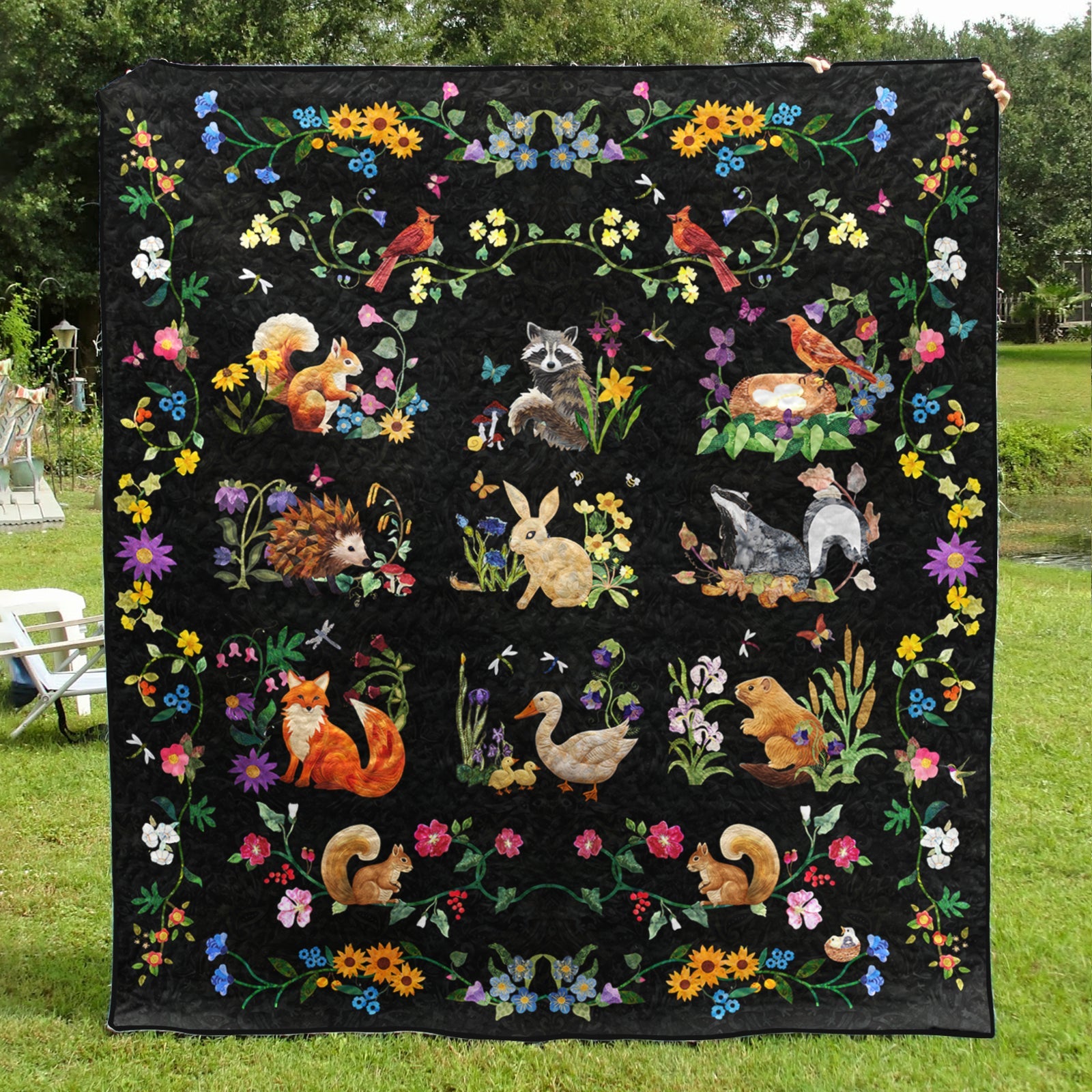 Animals Forest CLA2211046Q Art Quilt – Charming Favor