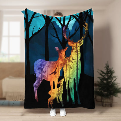 Forest Elk CLA21100439F Sherpa Fleece Blanket