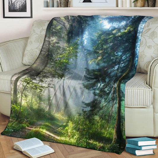Forest HN270817F Sherpa Fleece Blanket