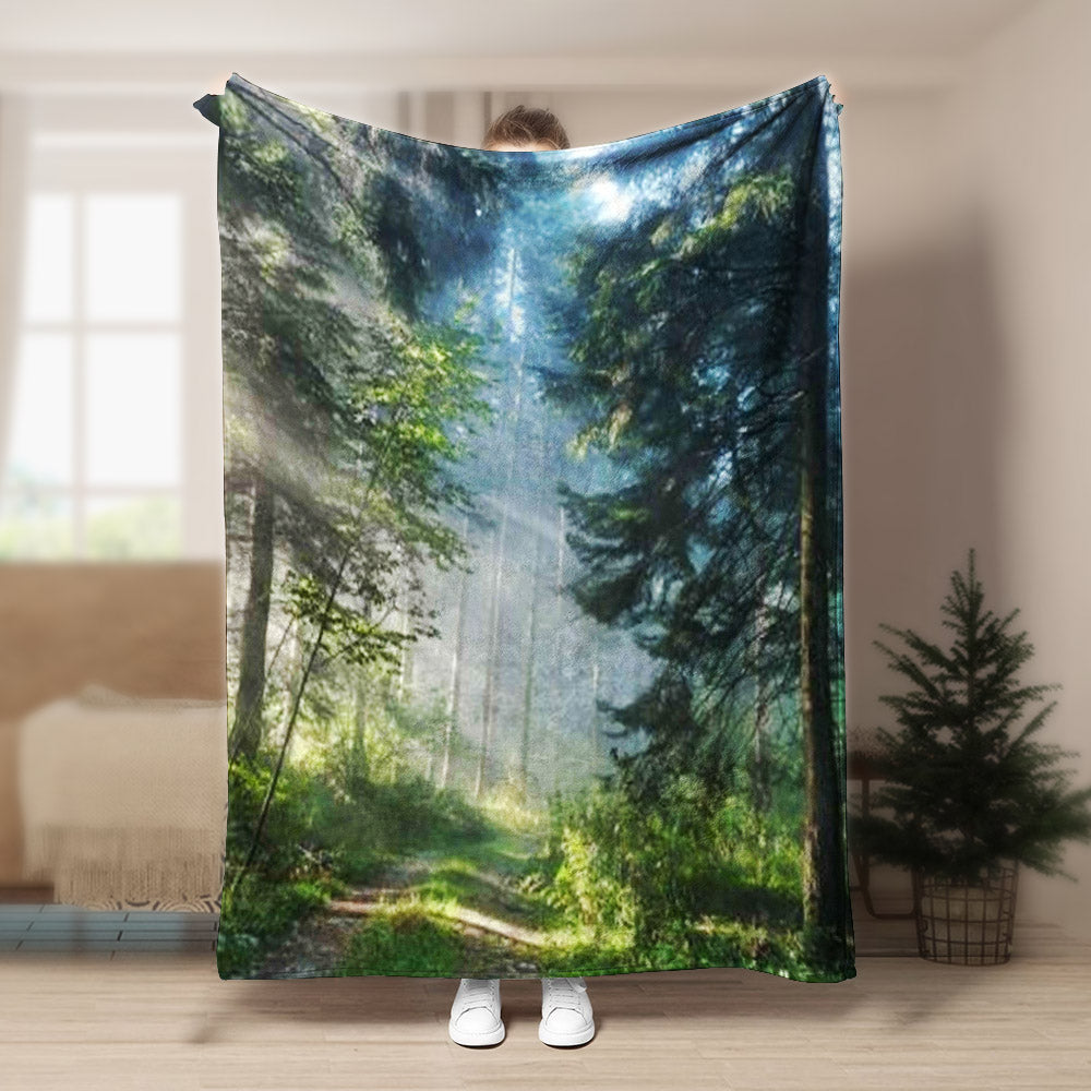 Forest HN270817F Sherpa Fleece Blanket