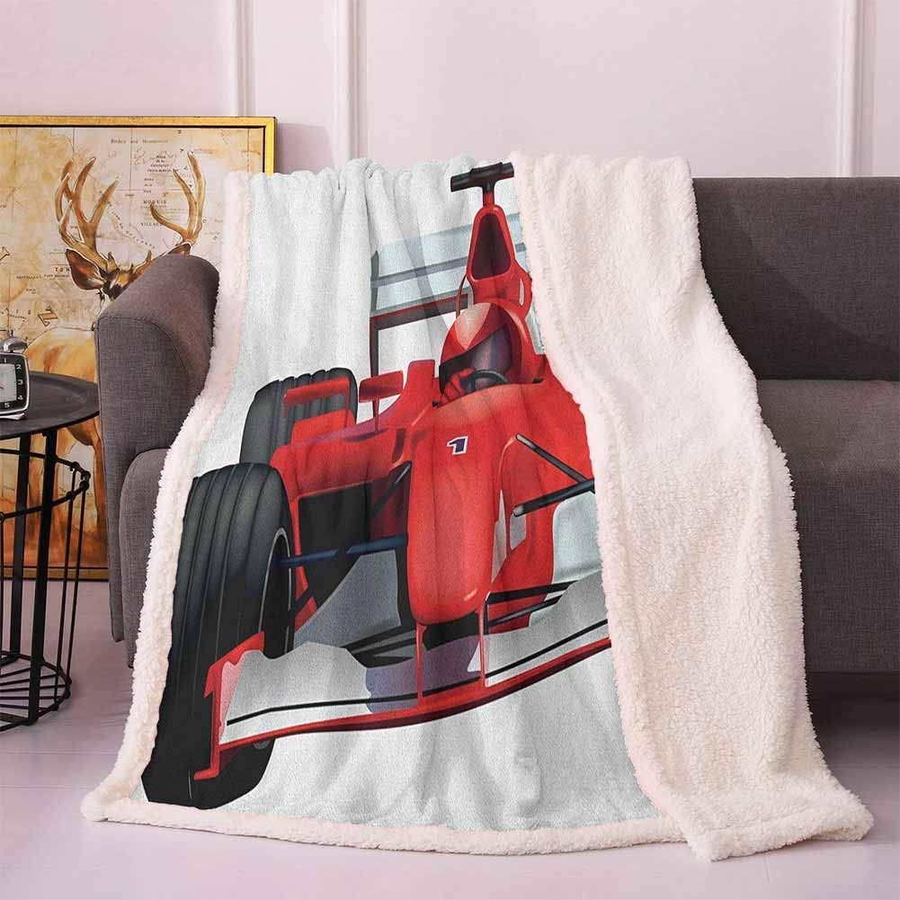 Formula Race Car With The Driver CLA1710113F Sherpa Fleece Blanket