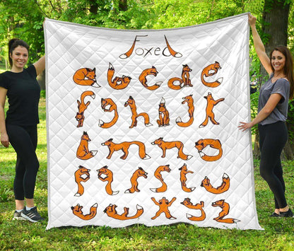 Fox Alphabet CLA1410003Q Quilt Blanket