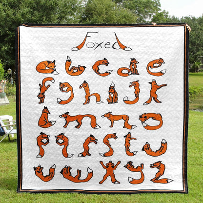 Fox Alphabet CLA1410003Q Quilt Blanket