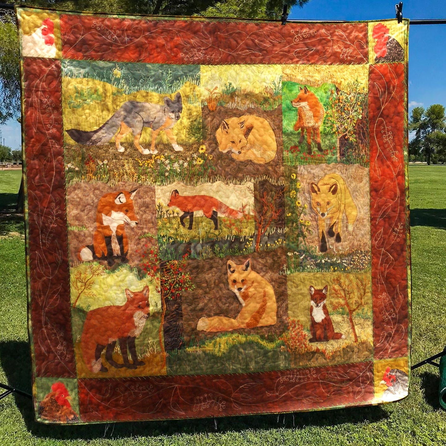 Foxes CLM270617 Quilt Blanket