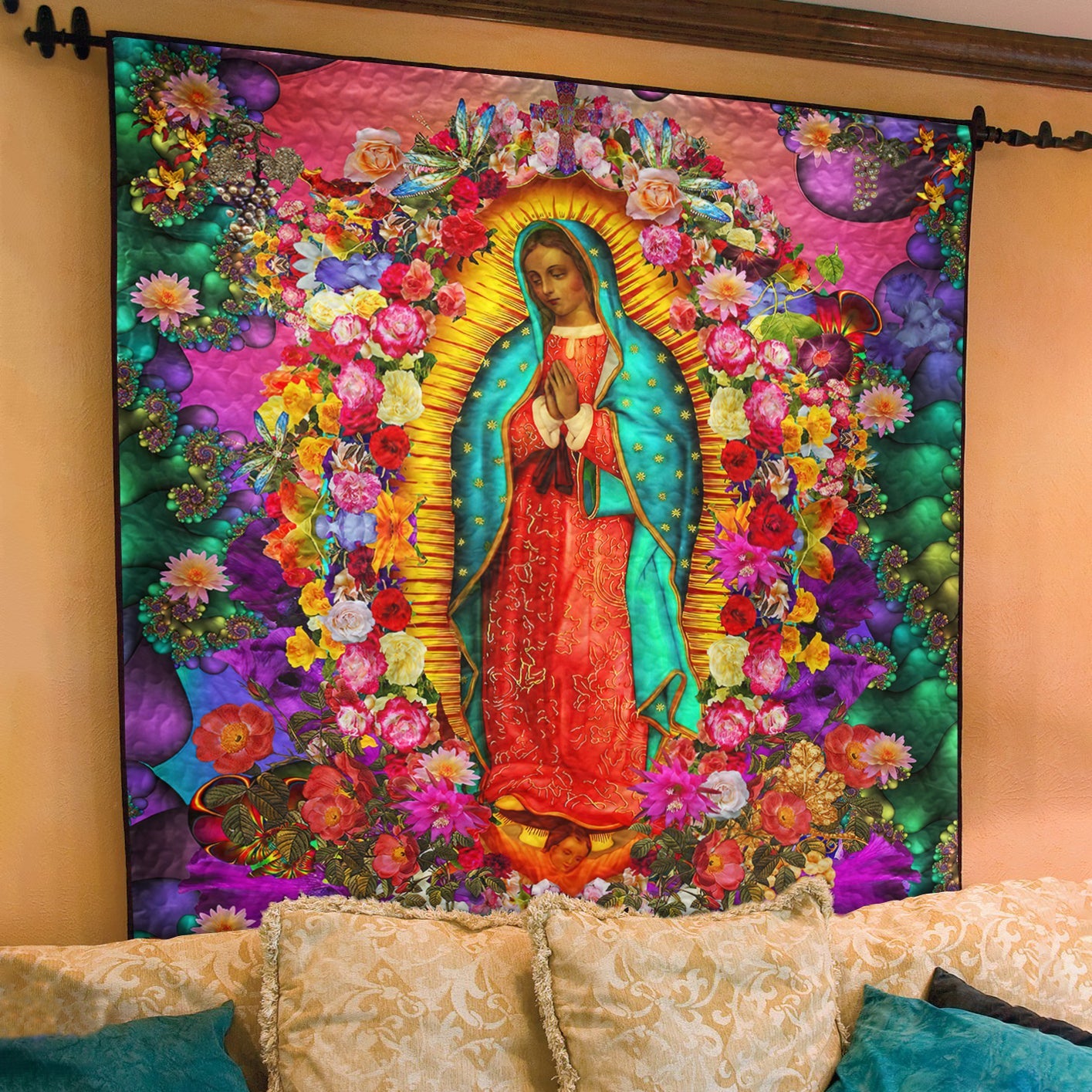 Fractal Our Lady Of Guadalupe Quilt Blanket TL130602Y