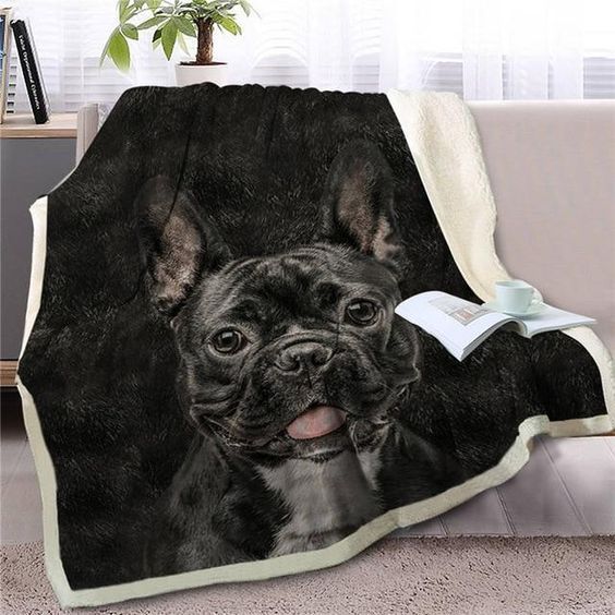 French Bulldog CLA0910218F Sherpa Fleece Blanket