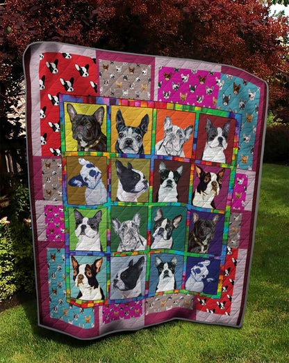 French Bulldog France Faces TD19110355 Quilt Blanket