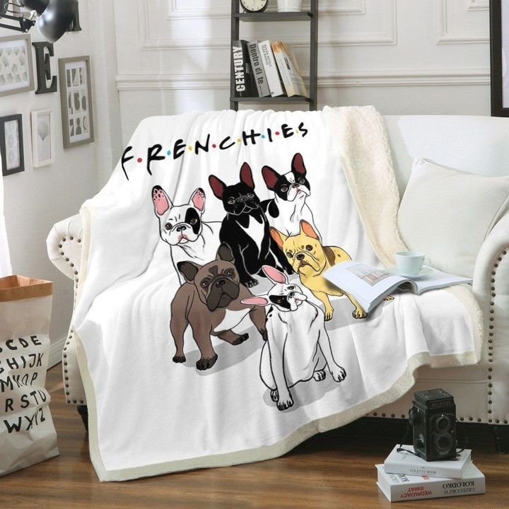 French Bulldog HM270844F Sherpa Fleece Blanket