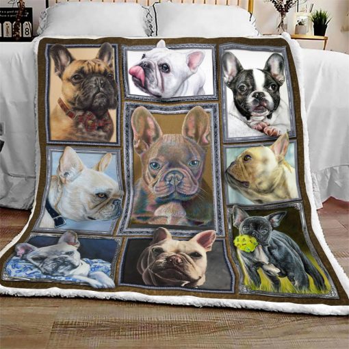 French Bulldog CLA0312181F Sherpa Fleece Blanket