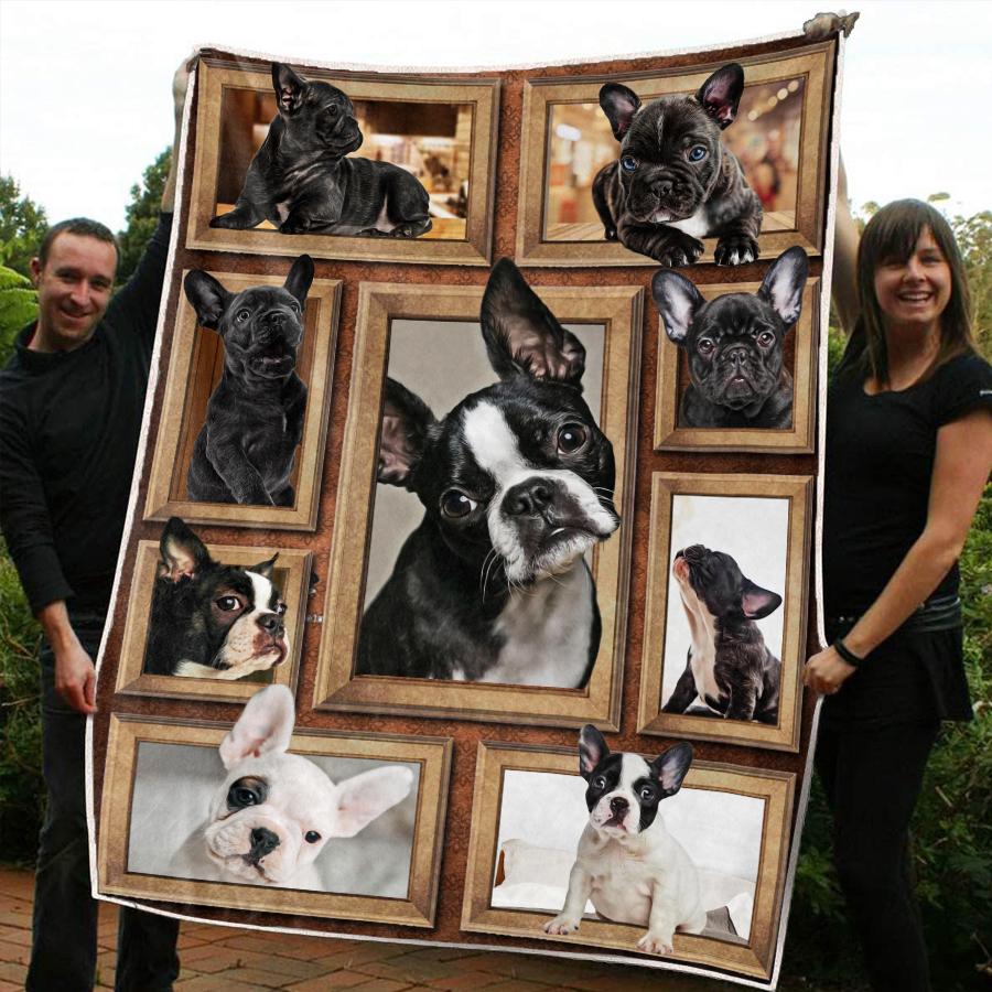 French Bulldog CLM0211083 Sherpa Fleece Blanket