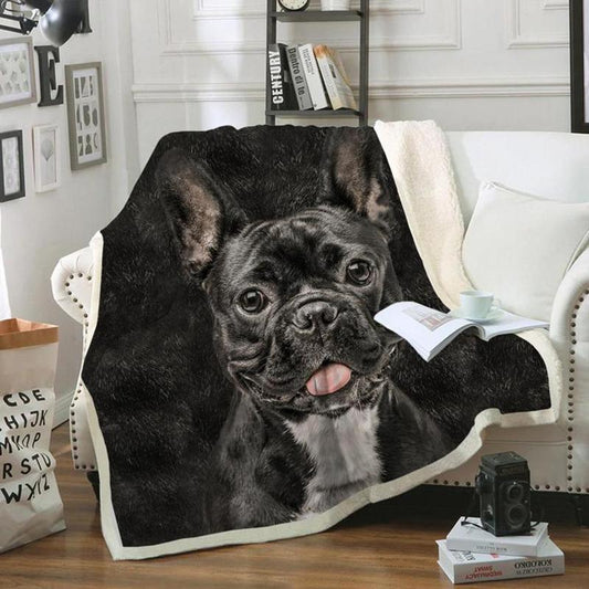 French Bulldog CLM3110127S Sherpa Fleece Blanket