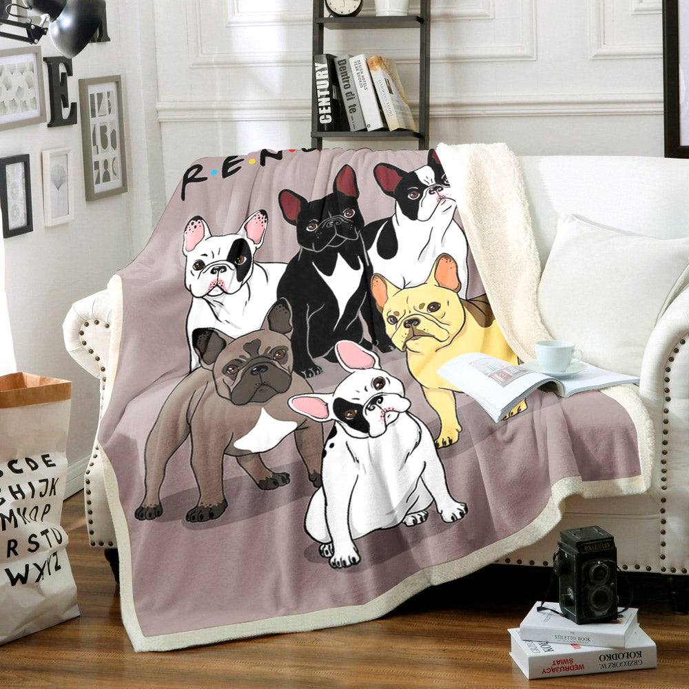 French Bulldog HM1411095TT Sherpa Fleece Blanket