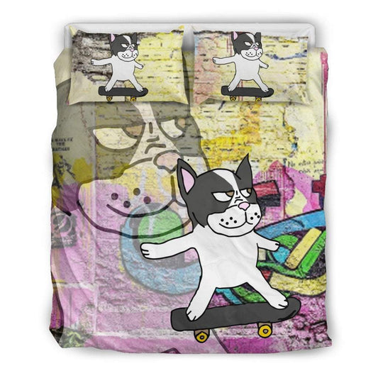 French Bulldog Skate Boarding Streets CL12120064MDB Bedding Sets