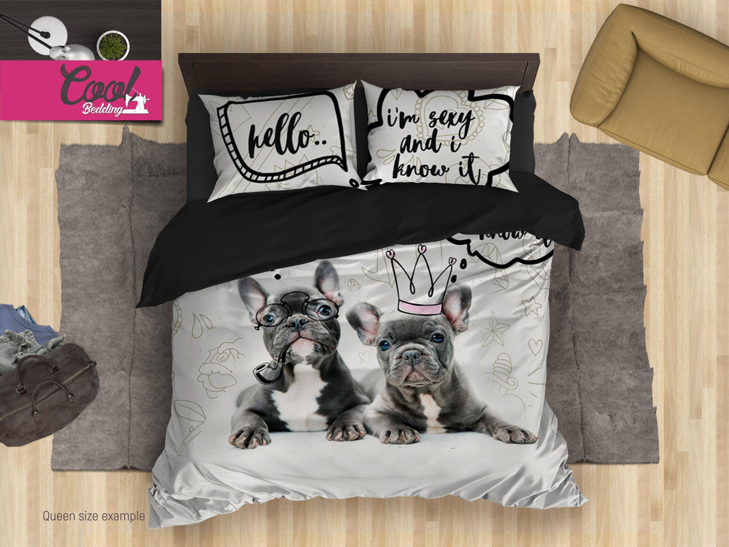 French Dog CLH111076B Bedding Sets