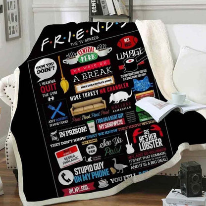 Friends Black CLA3010139Q Quilt Blanket