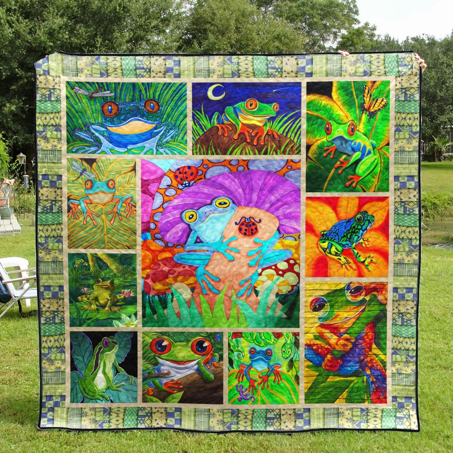 Frog CL16100037MDQ Quilt Blanket