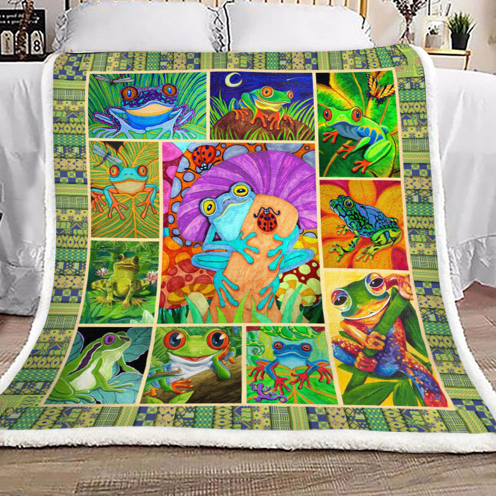 Frog YH25100460F Sherpa Fleece Blanket