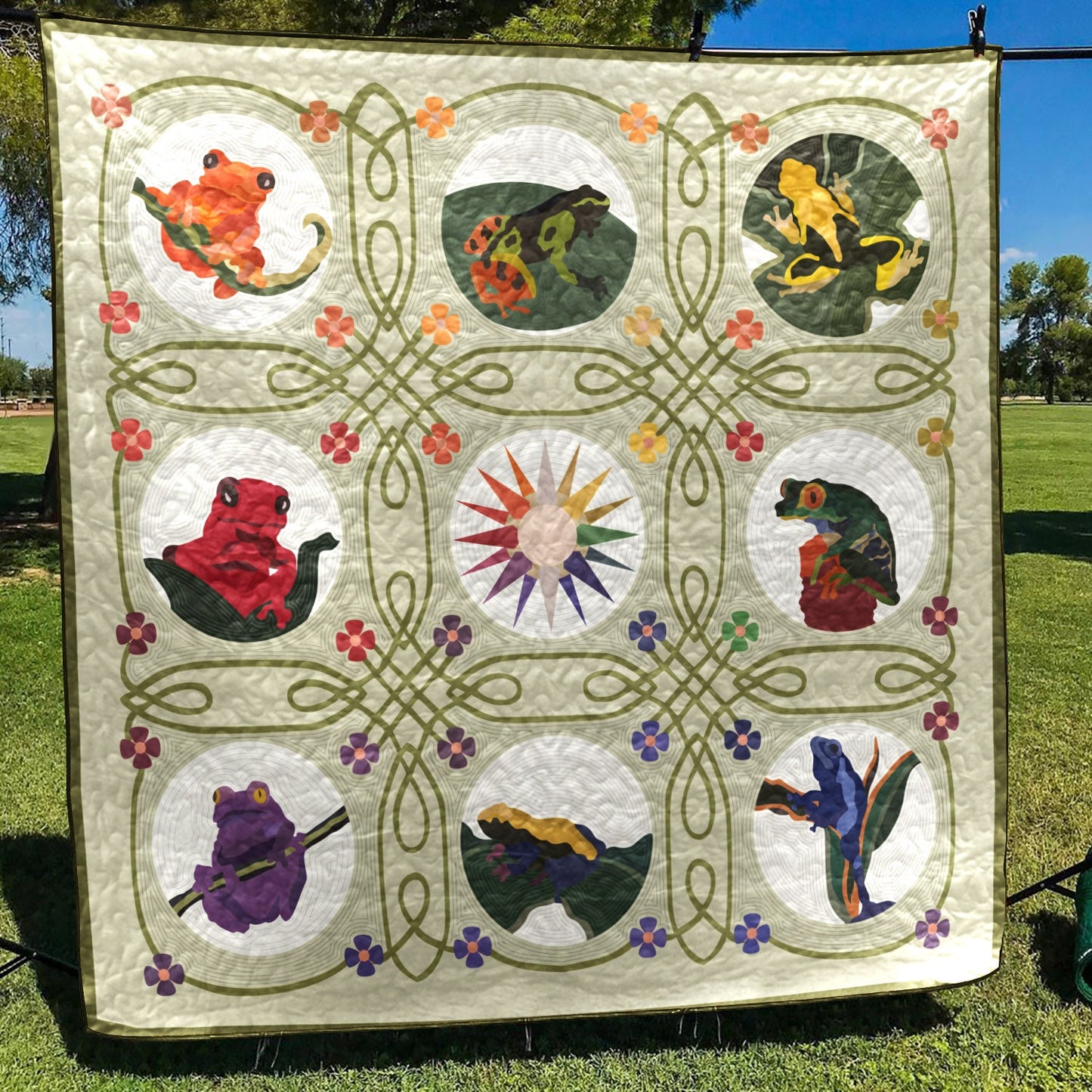 Frogs CLA2410295Q Quilt Blanket