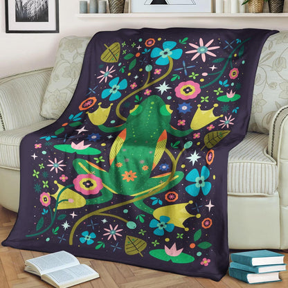 Frogs DV070940F Sherpa Fleece Blanket