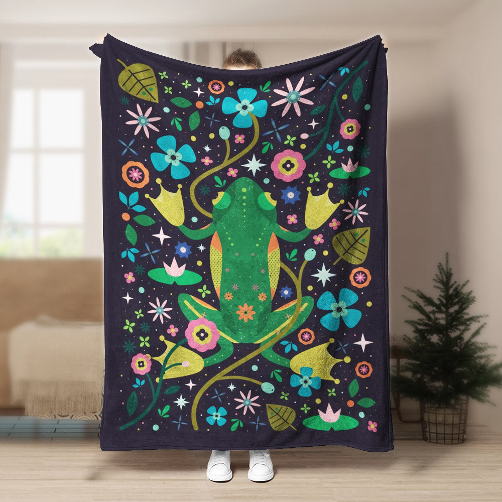 Frogs DV070940F Sherpa Fleece Blanket