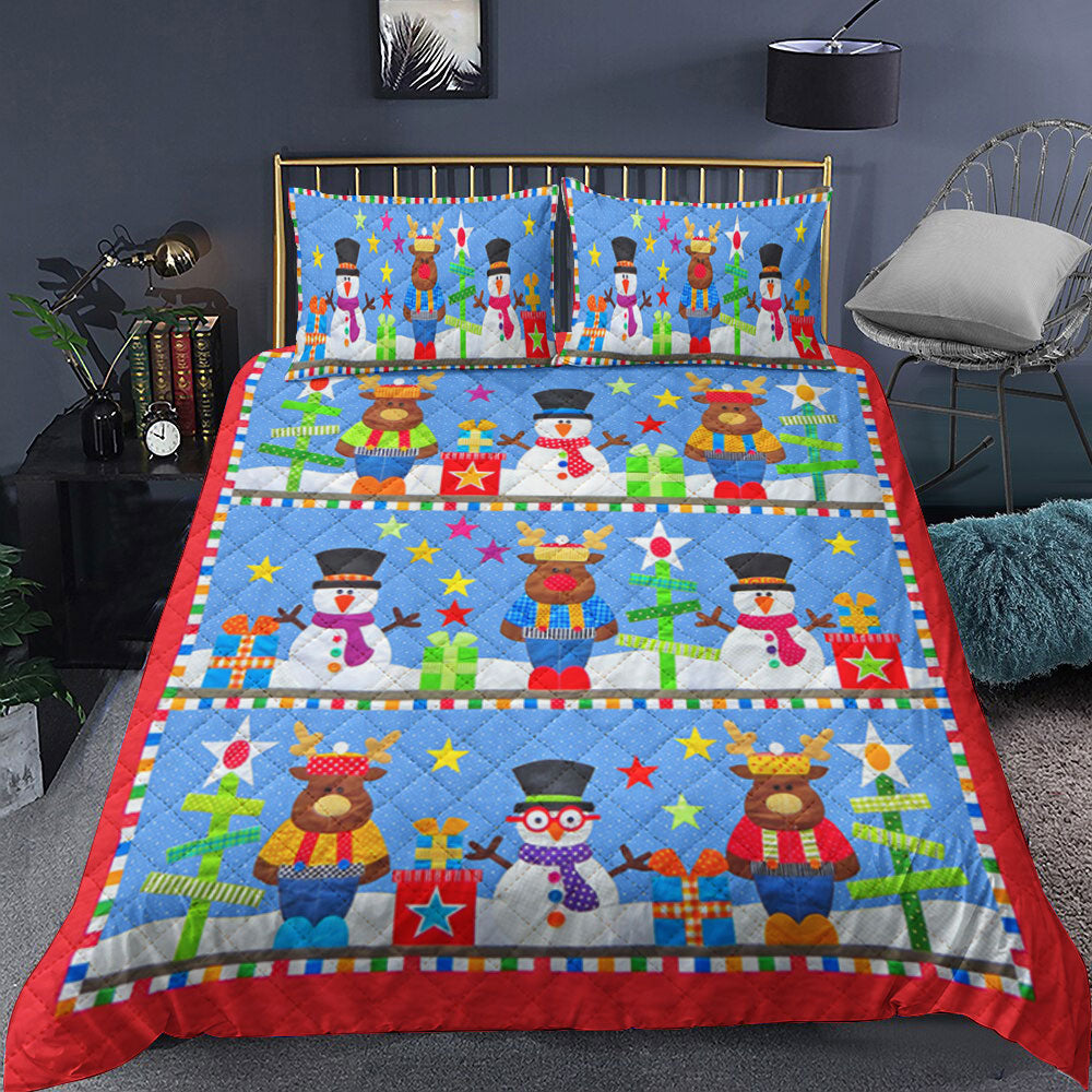 Frosty Christmas Quilt Bedding Set ND061003