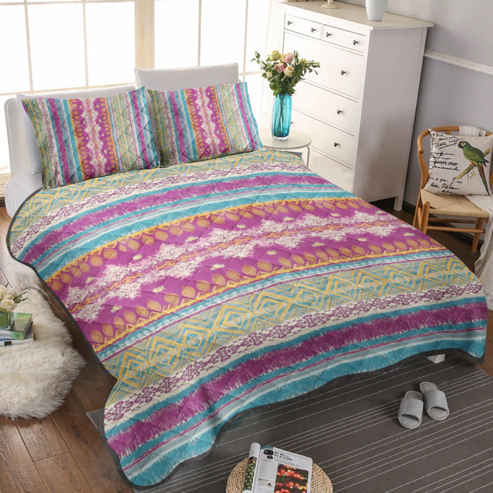 Fuchsia Tribal CLP260923B Quilt Bedding Set