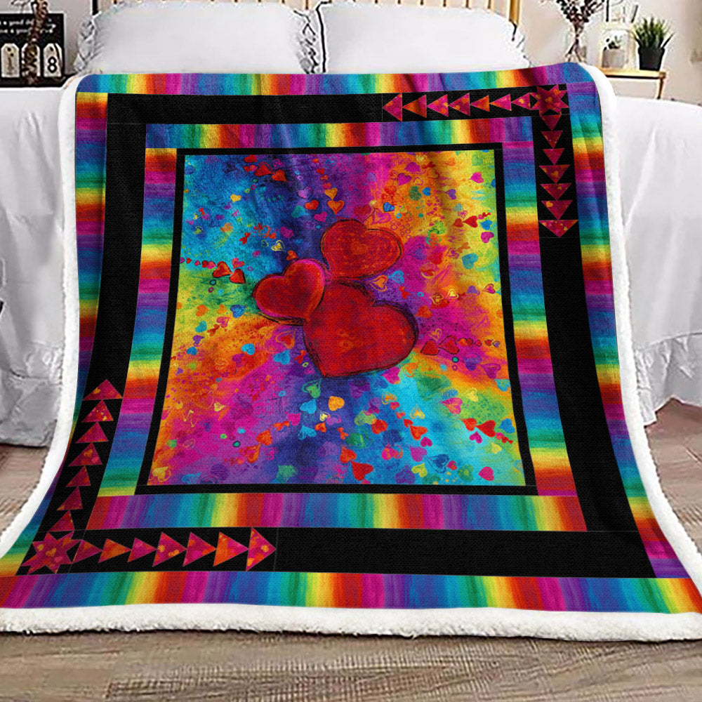 Full Heart CL24100131MDF Sherpa Fleece Blanket