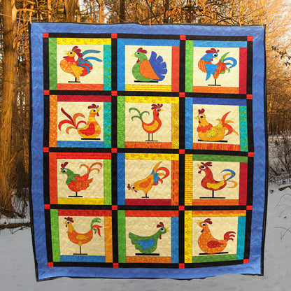 Funky Chickens CLA0710420Q Quilt Blanket