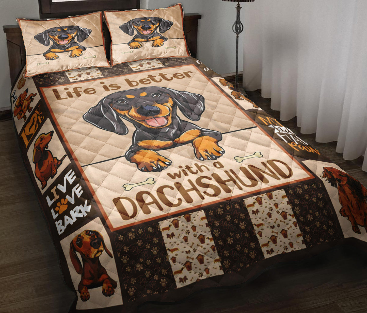 Funny Dachshund Quilt Bedding Set ND140905