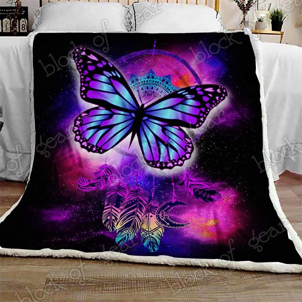 Galaxy Butterfly CLA29111982F Sherpa FLeece Blanket