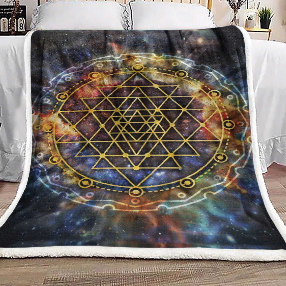 Galaxy Sri Yantra VD2810107F Sherpa Fleece Blanket