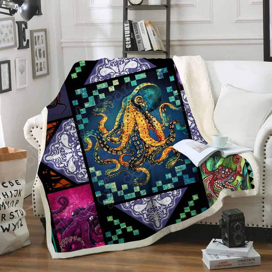 Geembi Octopus CLA1710107F Sherpa Fleece Blanket