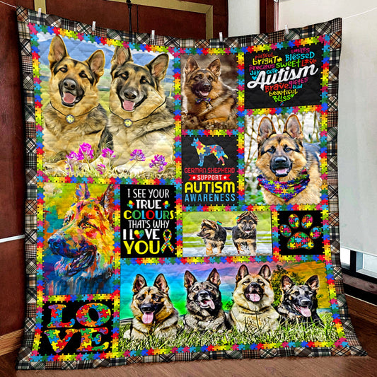 German Shepherd Autism Quilt Blanket MN291006